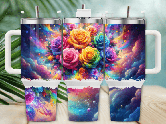 Download Rainbow Galaxy Rose Sky 40oz Tumbler - 40oz Collection