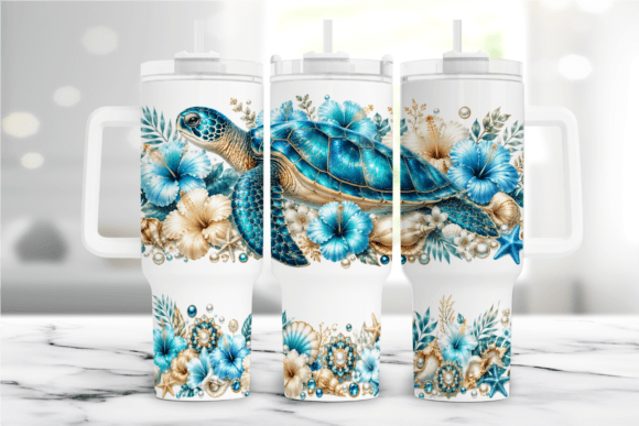 Download Sea Turtle 40oz Tumbler Wrap PNG - 40oz Collection