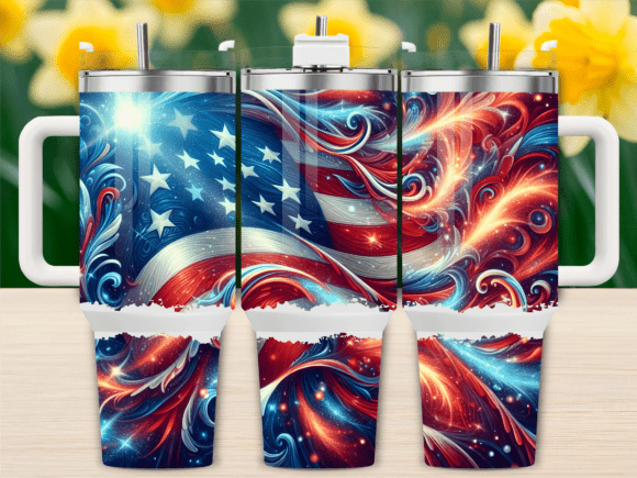 Download Patriotic Sparkle USA Flag 40oz Tumbler - 40oz Collection