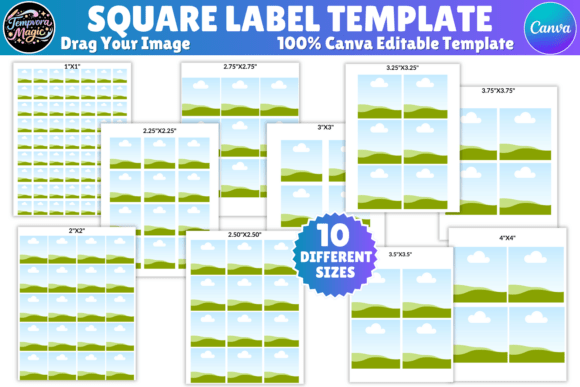 Download Editable Canva Square Label Template - Label template Collection