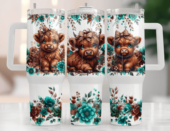 Download Brown Highland Cows 40oz Wrap - 40oz Collection