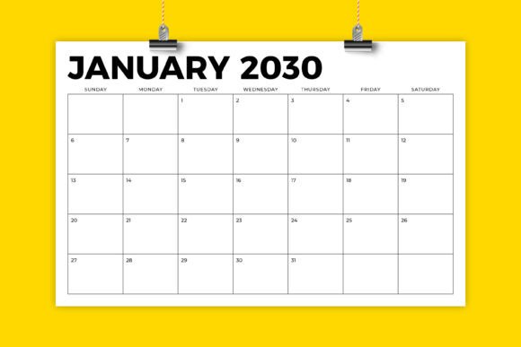 Download 2030 11 X 17 Inch Calendar Template - Premium Resources