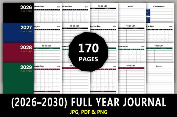 Download (2026–2030) Full Year Journal - Premium Bundle