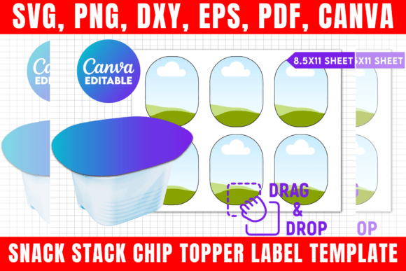 Download Snack Stack Chip Topper Label Template - Label template Collection