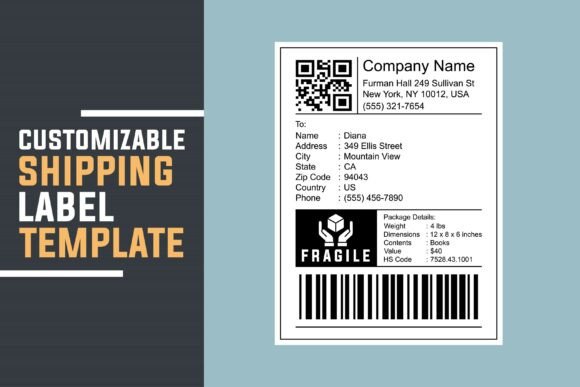 Download Custom Shipping Label Template Design - Label template Collection